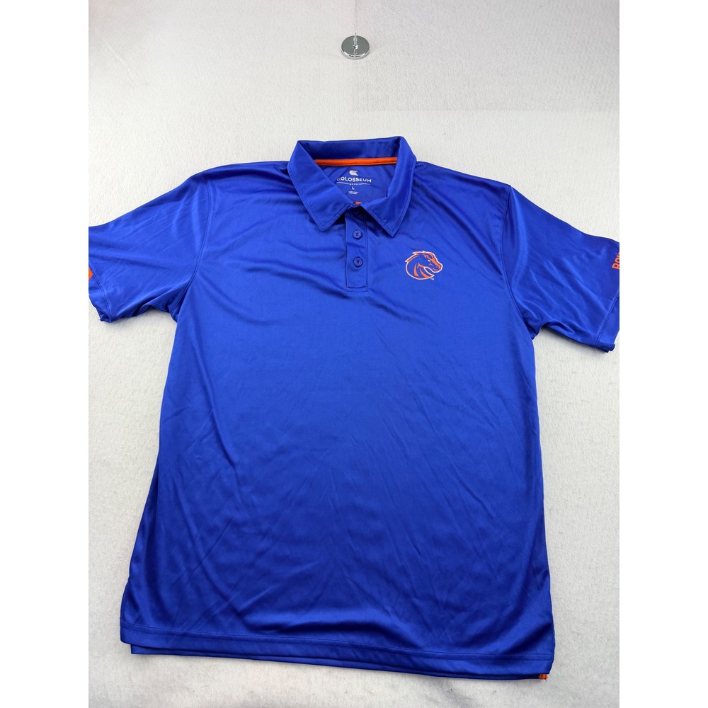 Colosseum Boise State Broncos Mens Large Blue Orange Performance Polo Shirt NCAA